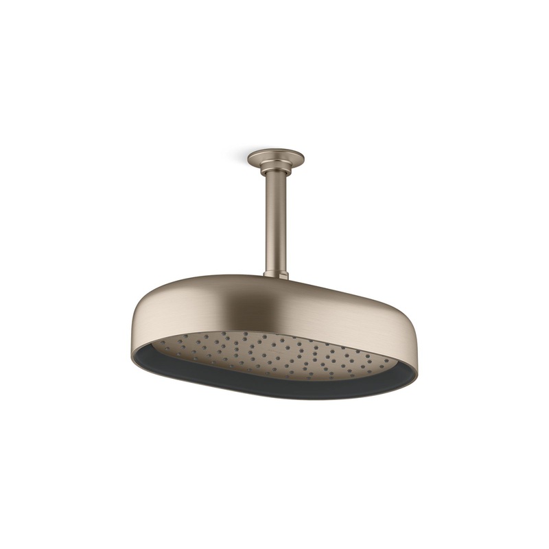 KOHLER K-26293-G-BV Statement Oblong 12" Single-Function Rainhead, 1.75 Gpm In Vibrant Brushed Bronze