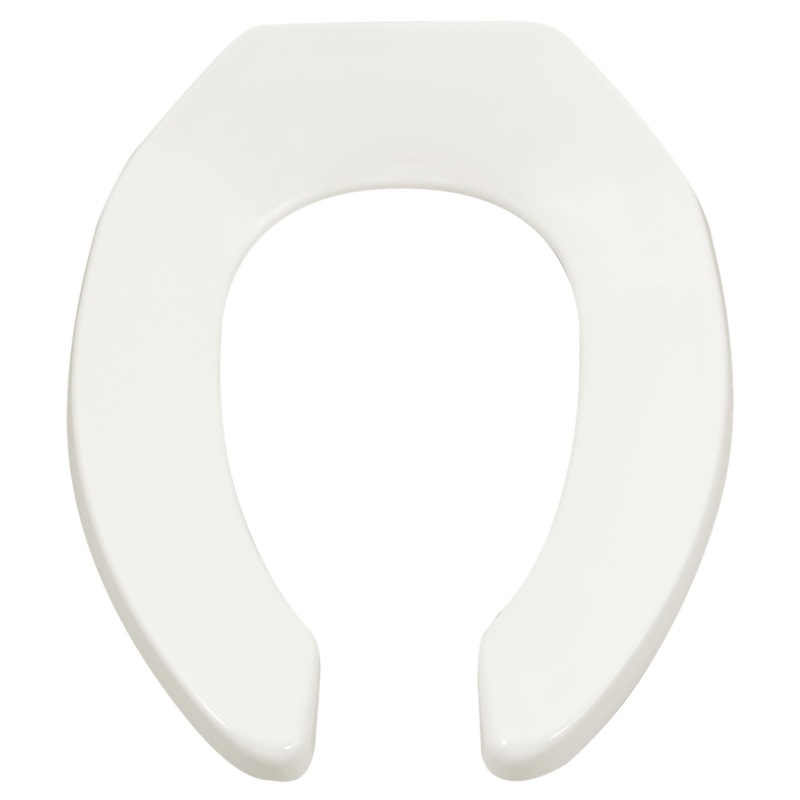 AMERICAN STANDARD 5901100SS.020, Commercial Heavy Duty Open Front Elongated Toilet Seat with EverClean Surface and Self-sustaining Hinges in White